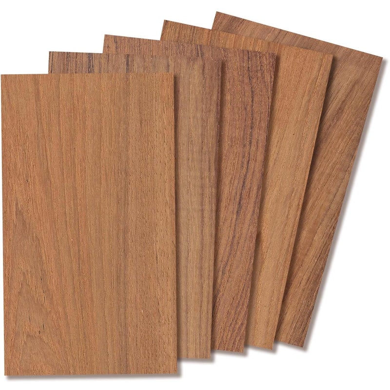 Craftiff Teak Wood Sheets 1/8 inch Thick, 4x8 inch Solid Panel Veneer Plank Myanmar Burmese Lumber Board for Crafts - Pack of 5 by - Image 1